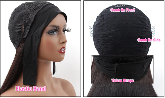 detail of headband wig