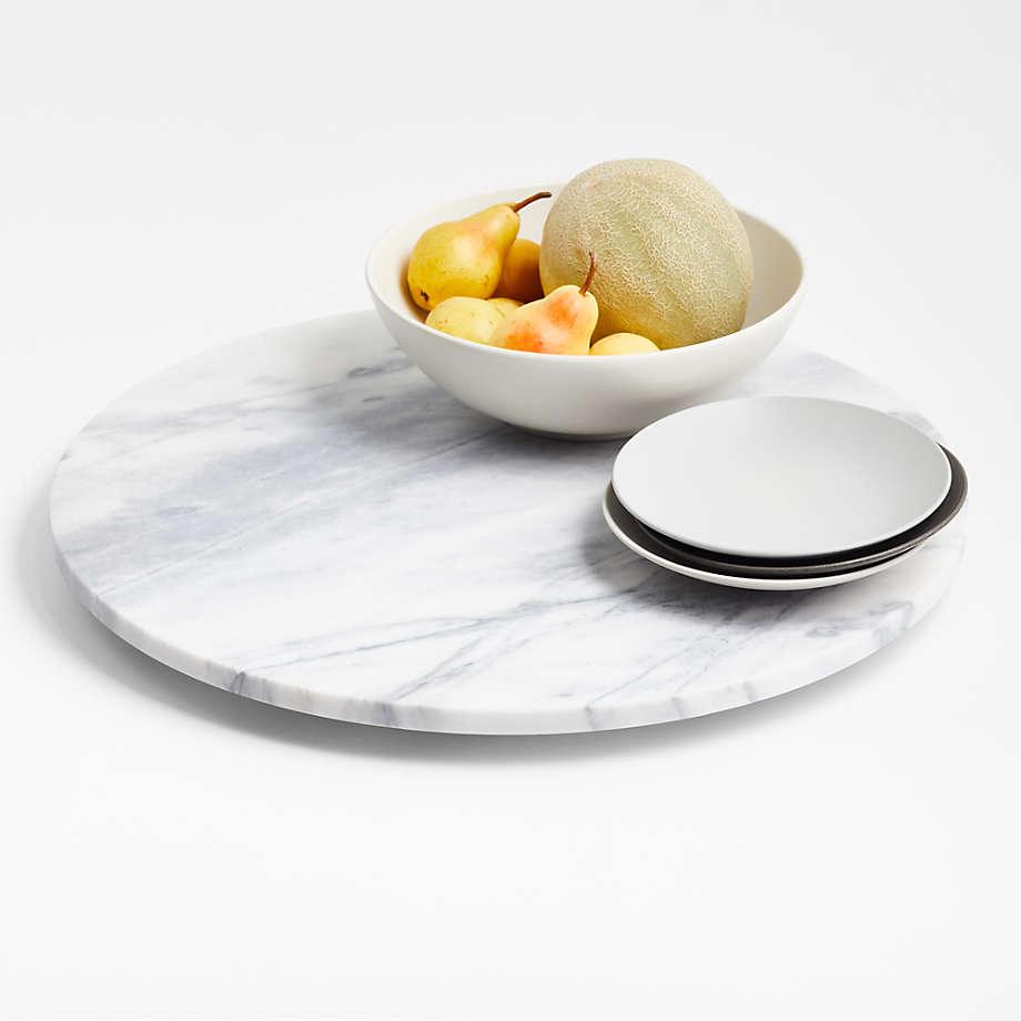 French Kitchen White Marble Lazy Susan Food Safe 18