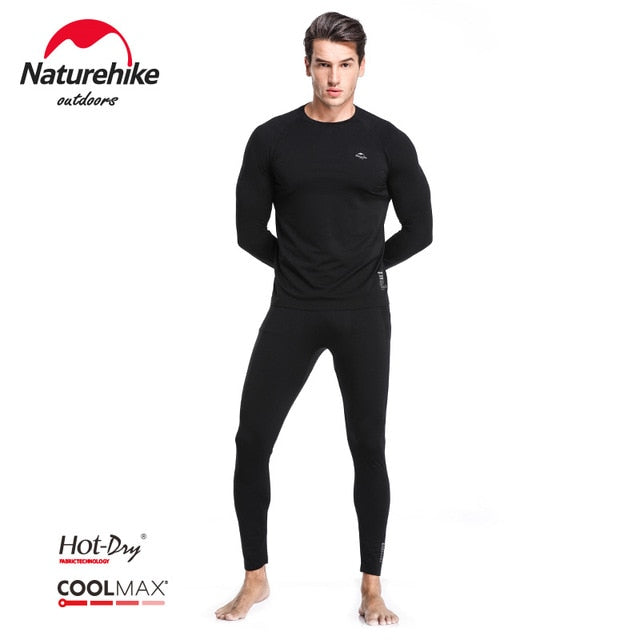 Naturehike Men Women Winter Quick Dry Anti-microbial Stretch Thermal Long Johns Polyester Thick Skiing Thermal Underwear Set