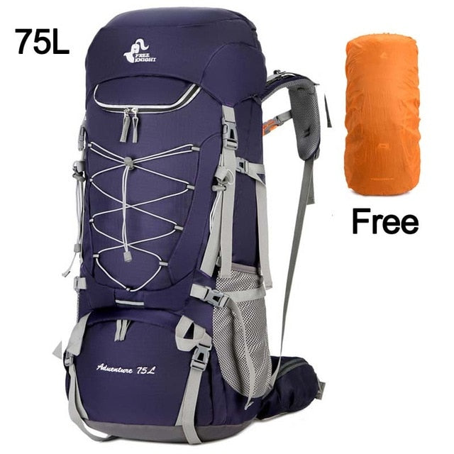 75L Camping Backpack Hiking Bag Sport Outdoor Bags With Rain Cover for Travel Climbing Mountaineering Trekking Camping Bag XA726WA