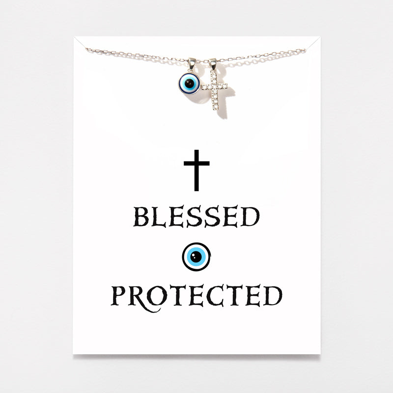 Cross&Evil Eye Necklace