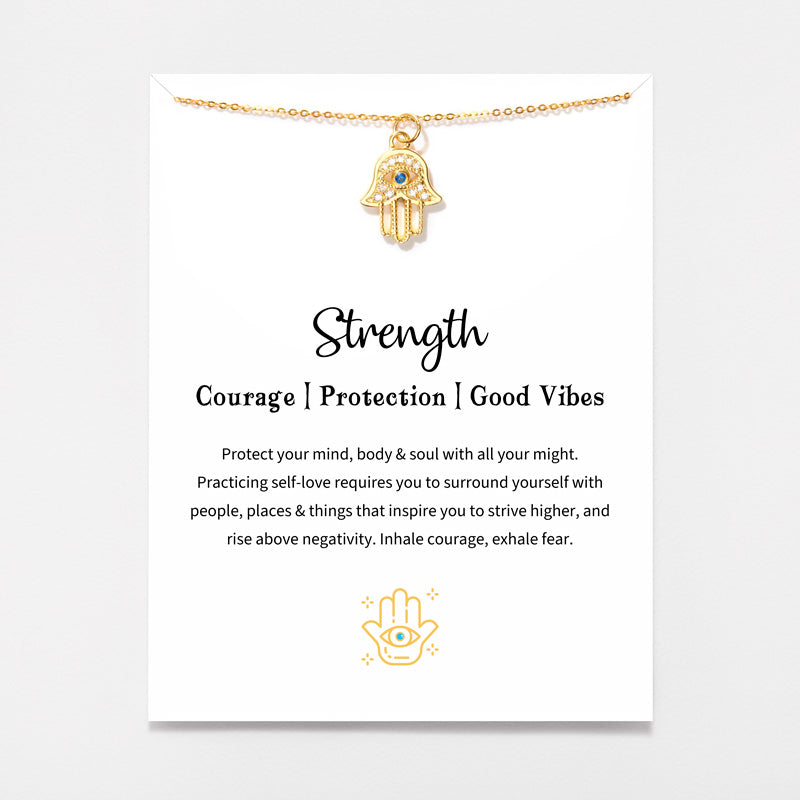 HAMSA EVIL EYE GOLD NECKLACE
