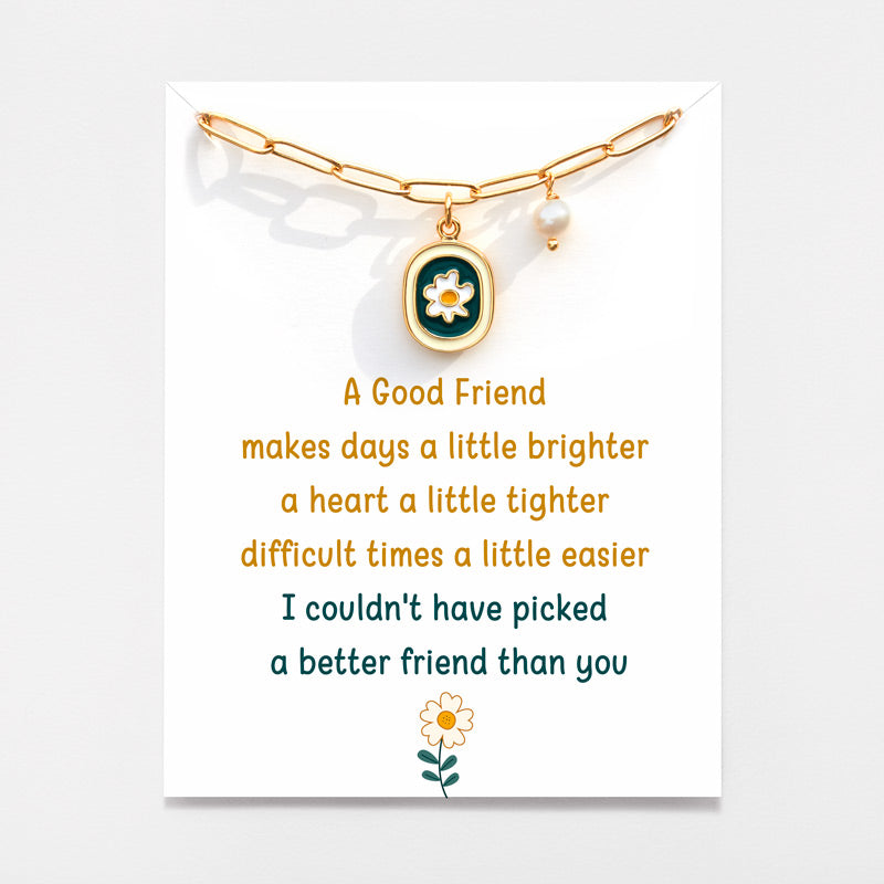 Enamel Flower Layered Necklace Set