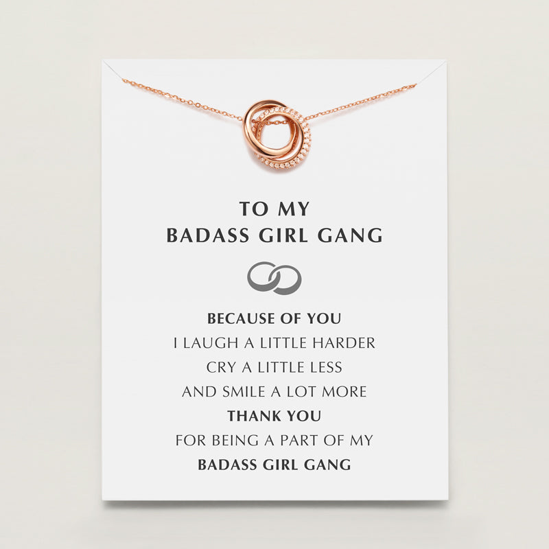Interlocking Necklace Rose Gold / Silver - Badass Girl Gang 