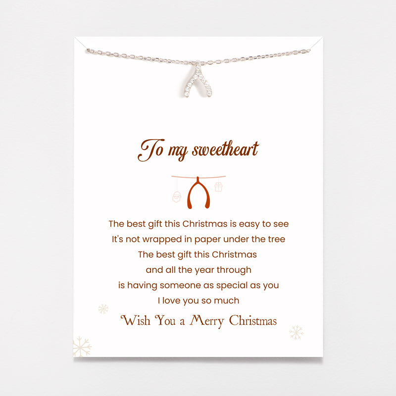 The Best Gift This Christmas Is You Wishbone Necklace