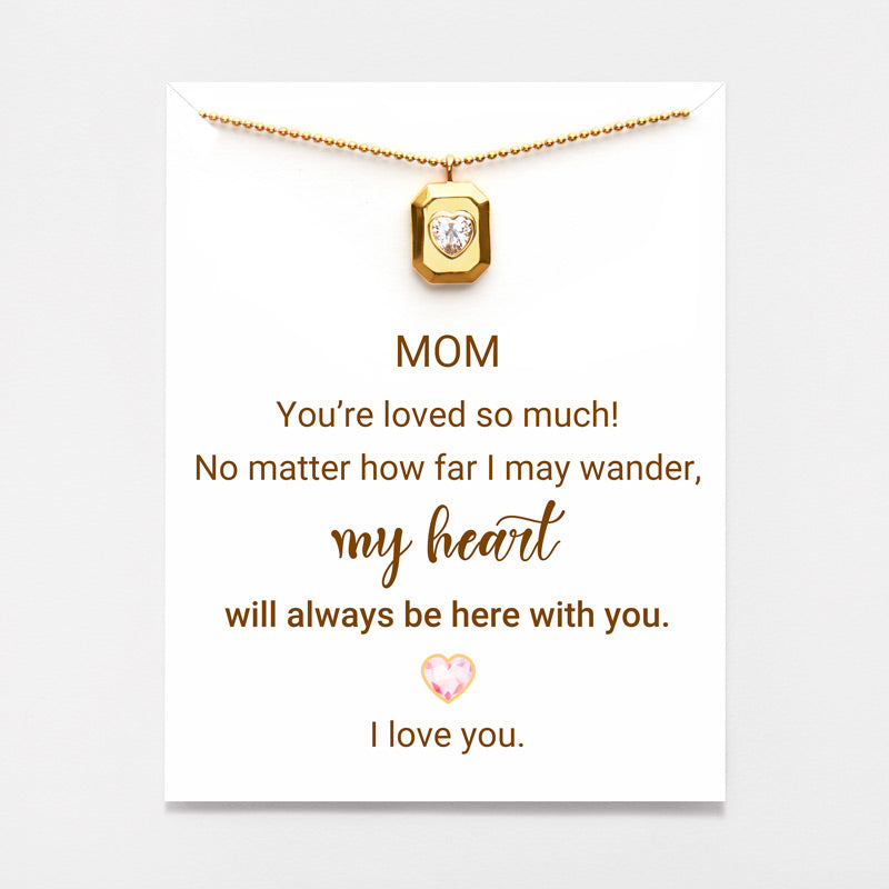 Rectangle Pendant Heart Necklace