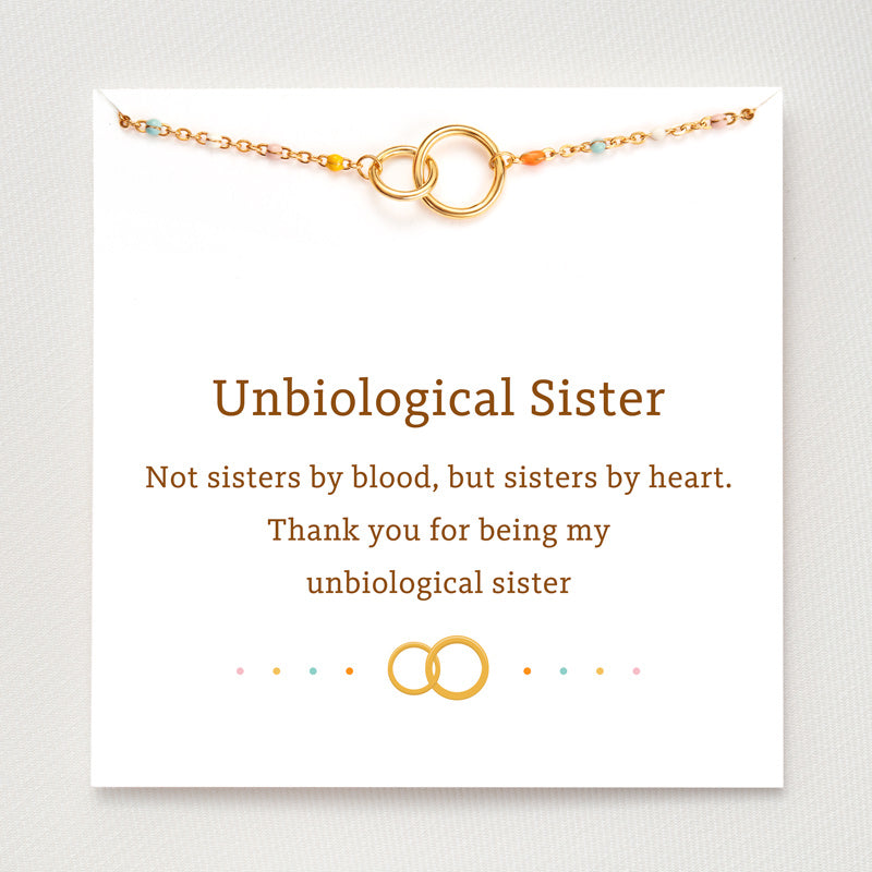 Thank You For Being My Unbiological Sister Interlocking Bracelet