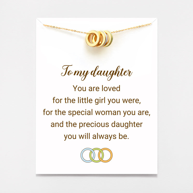 Enamel Triple Circle Necklace