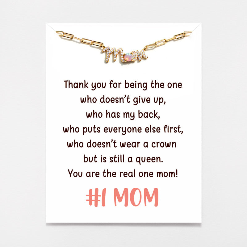 Pavé Mom Opal Necklace