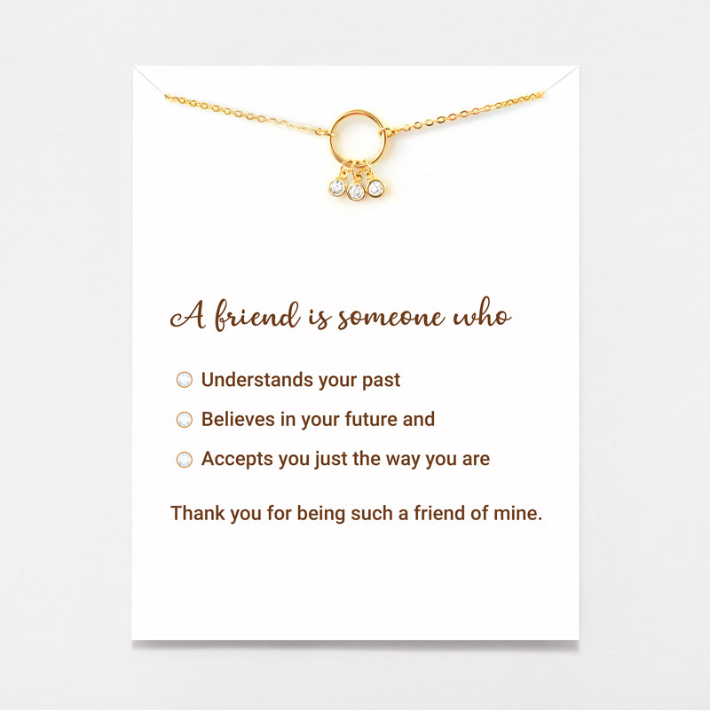 Trio Stone Circle Necklace