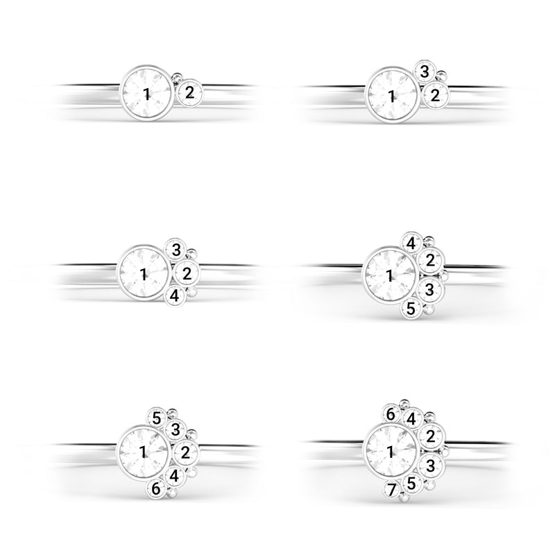 1-7 Birthstones Dots Ring