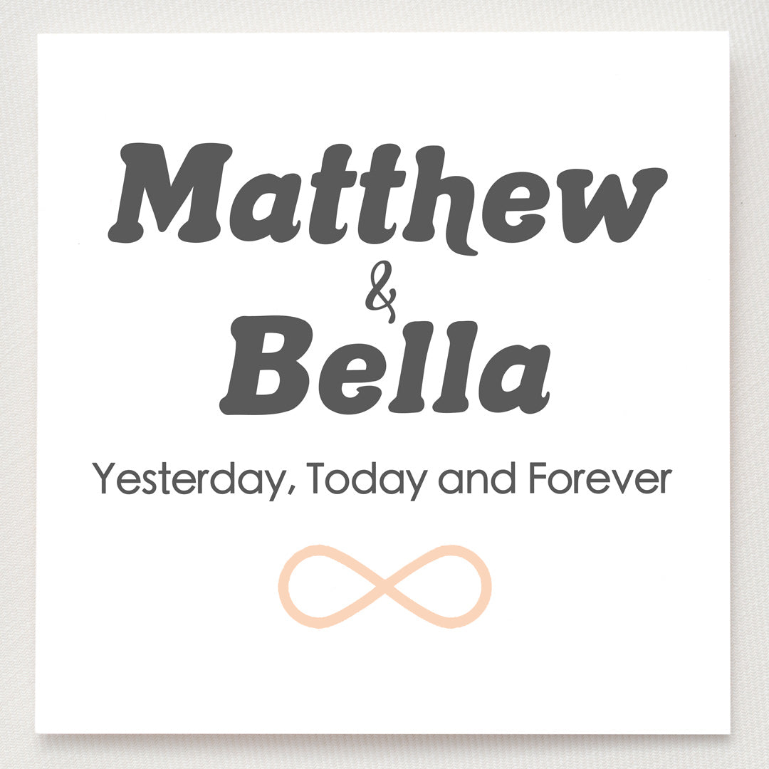 Personalized Infinity Ring - Yesterday Today & Forever