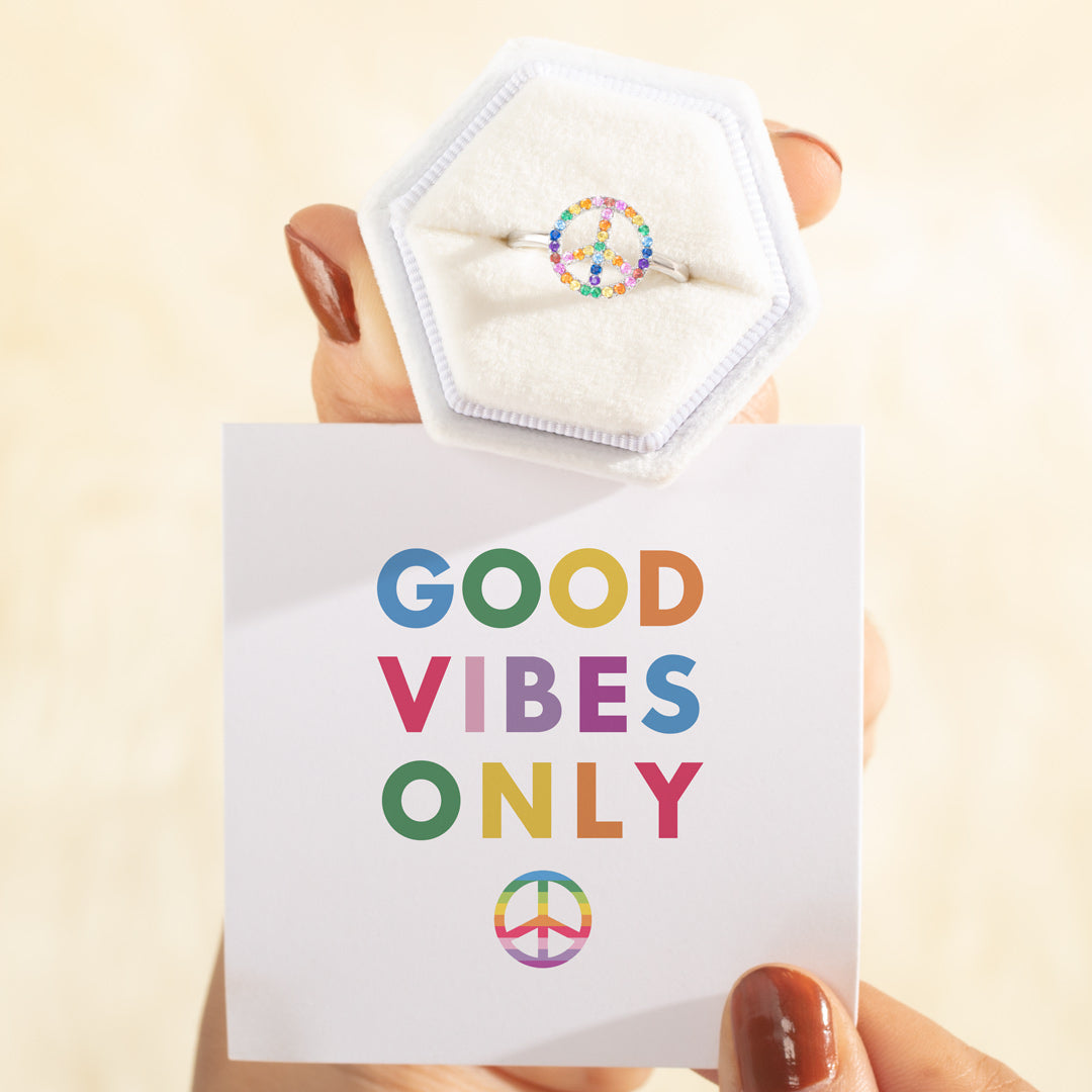 Peace Sign Ring-Good Vibes Only