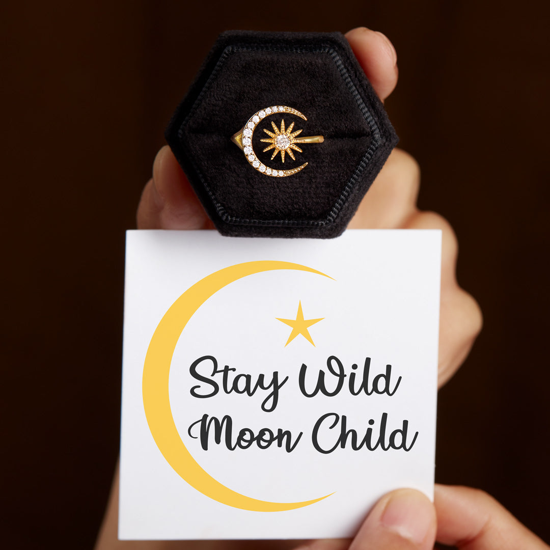Moon & Star Ring-Stay Wild Moon Child