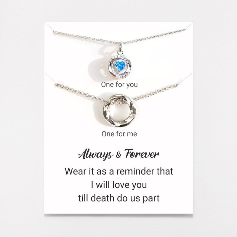 Twisted Circle Couple Necklace Set