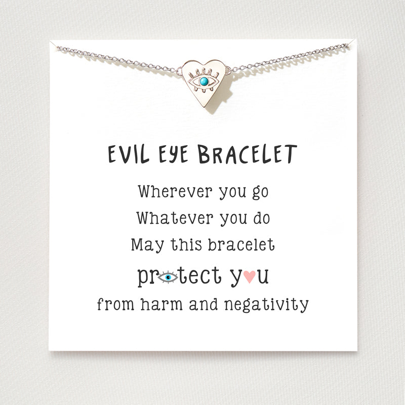 Turquoise Evil Eye Heart Bracelet