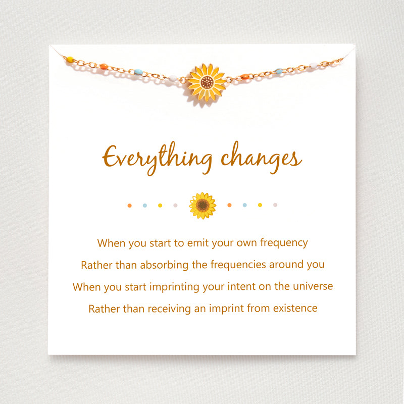 Everything Changes Sunflower Bracelet