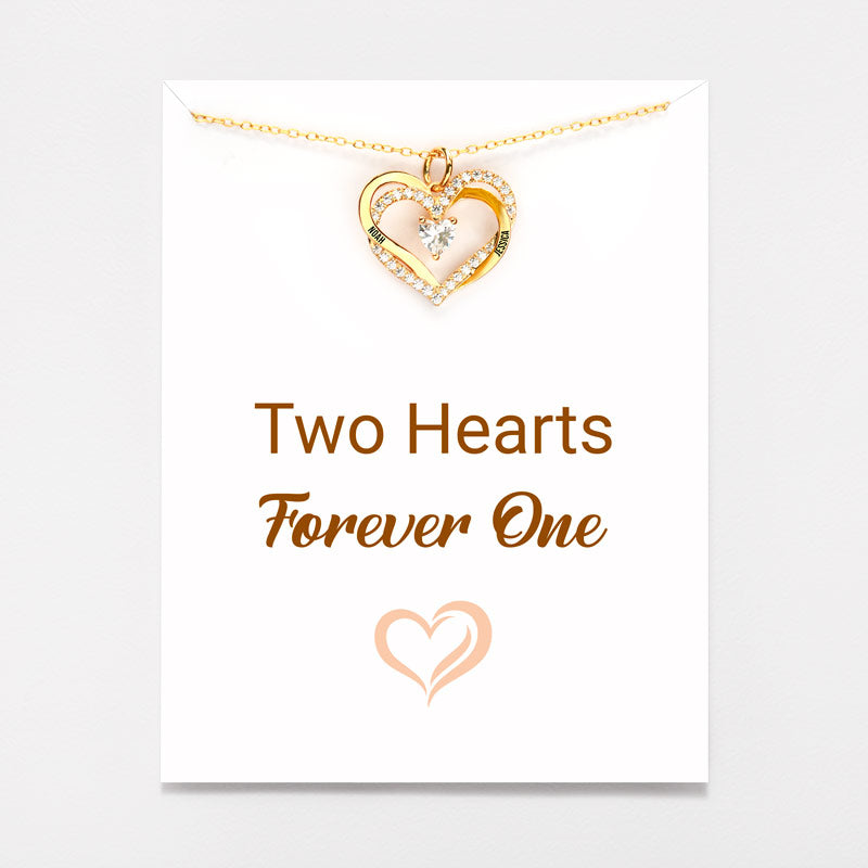 Engraved Two Heart Necklace