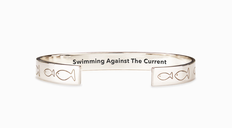 Swimming Against The Current Fish Bangle