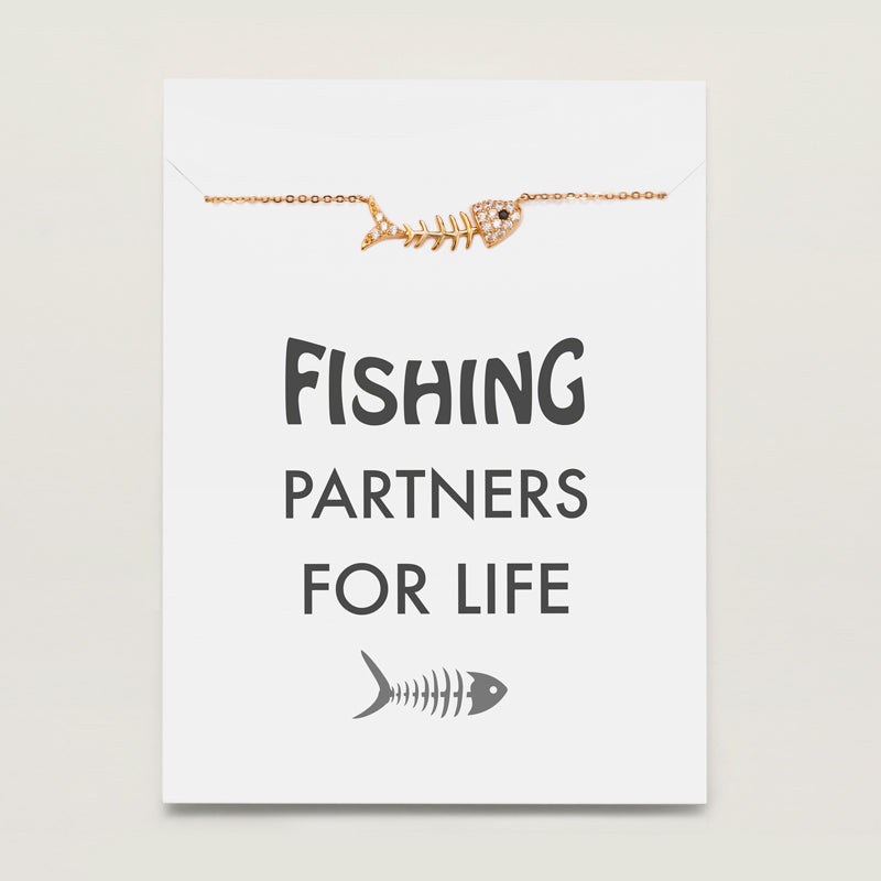 Fishbone Necklace - Fishing Partners For Life