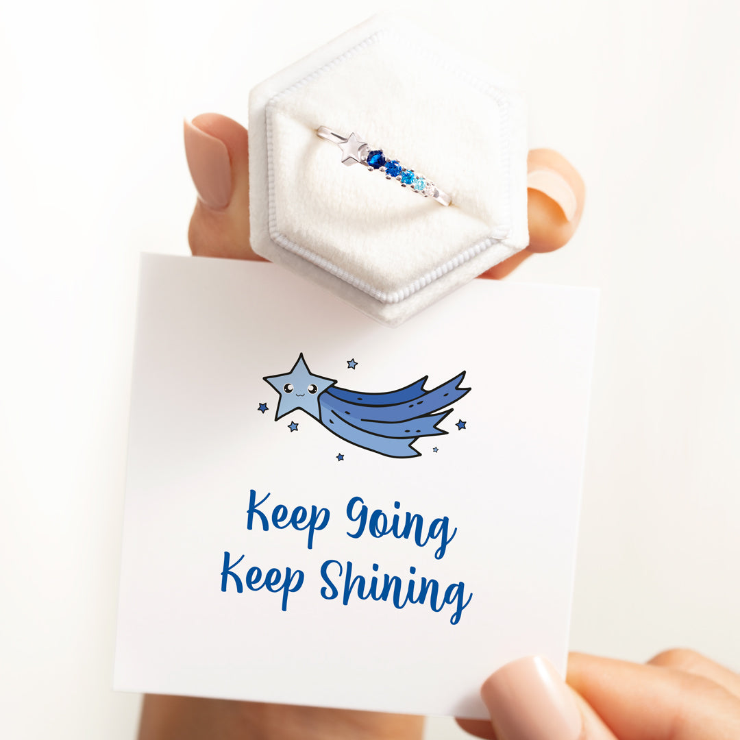 Shooting Star Ring - Keep Going Keep Shining