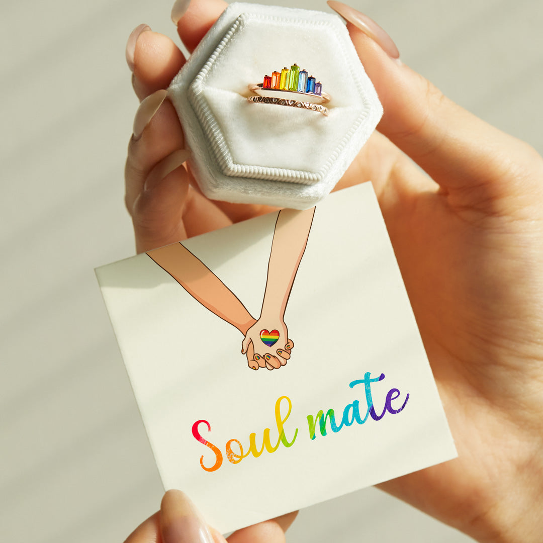 Rainbow Ring-Soul Mate Double Band
