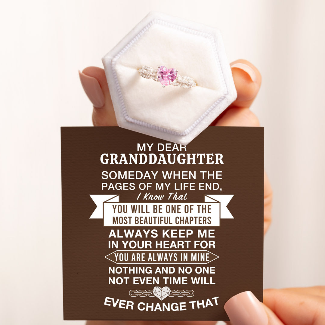 Heart And Link Ring - For Granddaughter