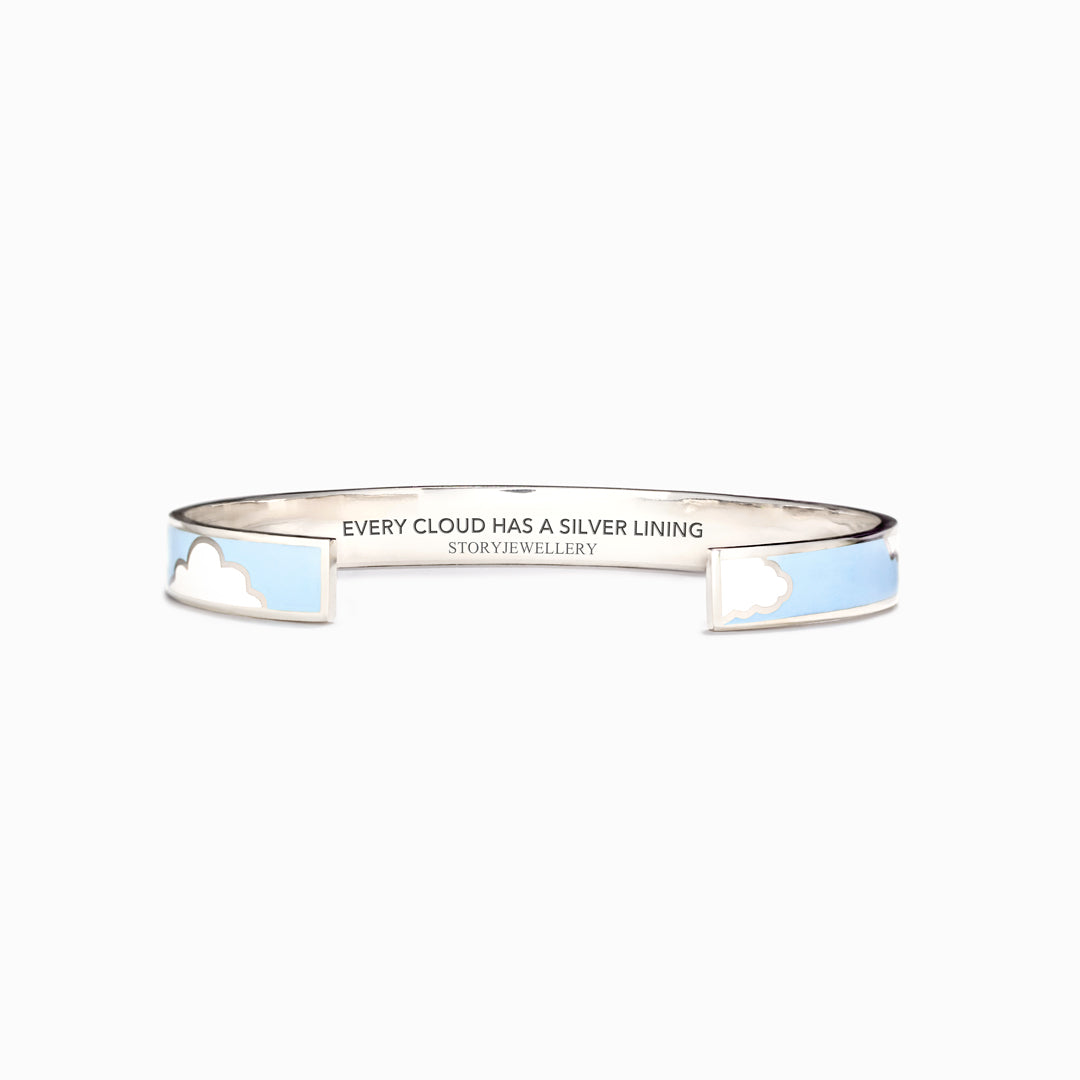 Silver Lining Bangle Bracelet - Every Cloud Has A Silver Lining