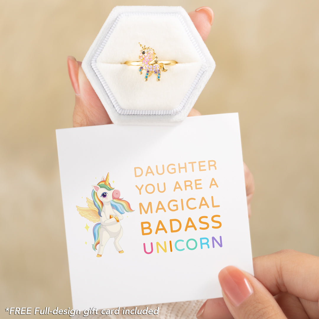 Unicorn Ring-Daughter You're A Magical Badass