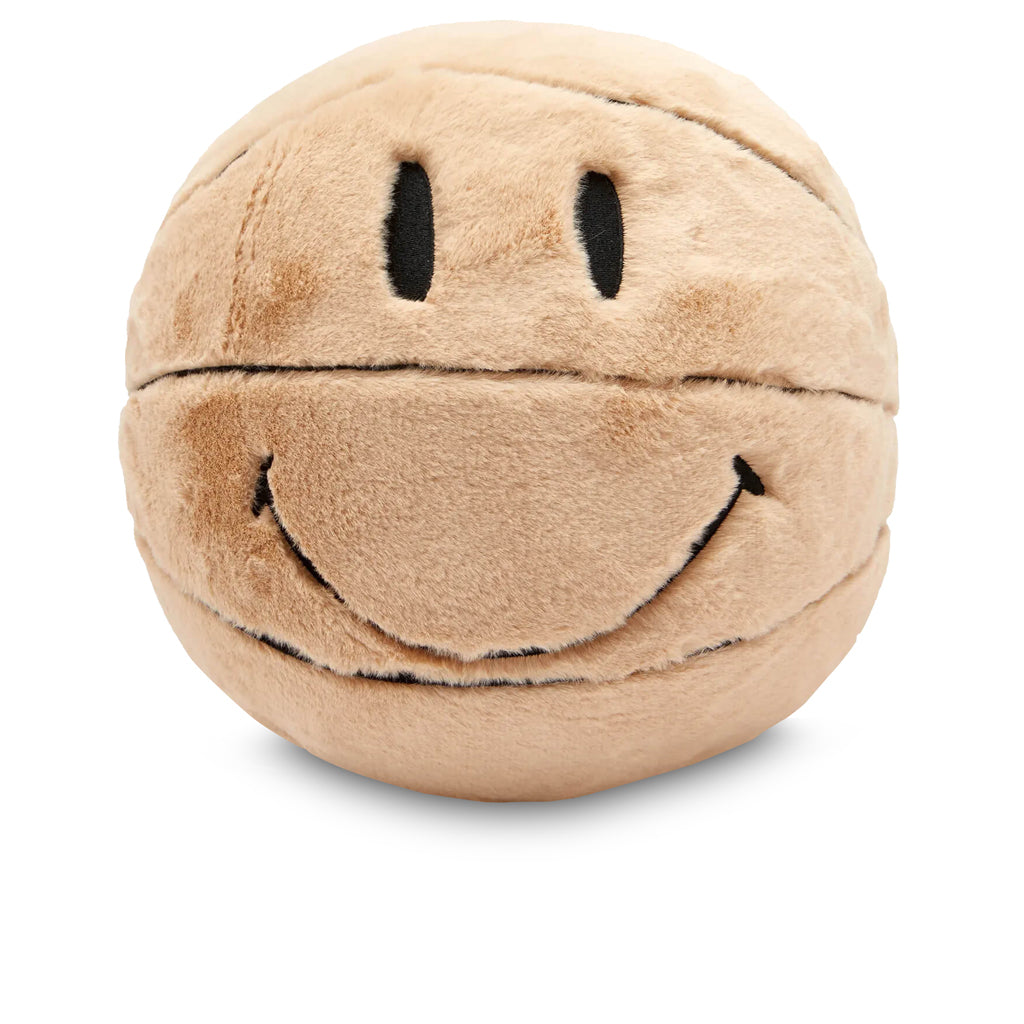 Smiley Sherpa Basketball Pillow - Sand