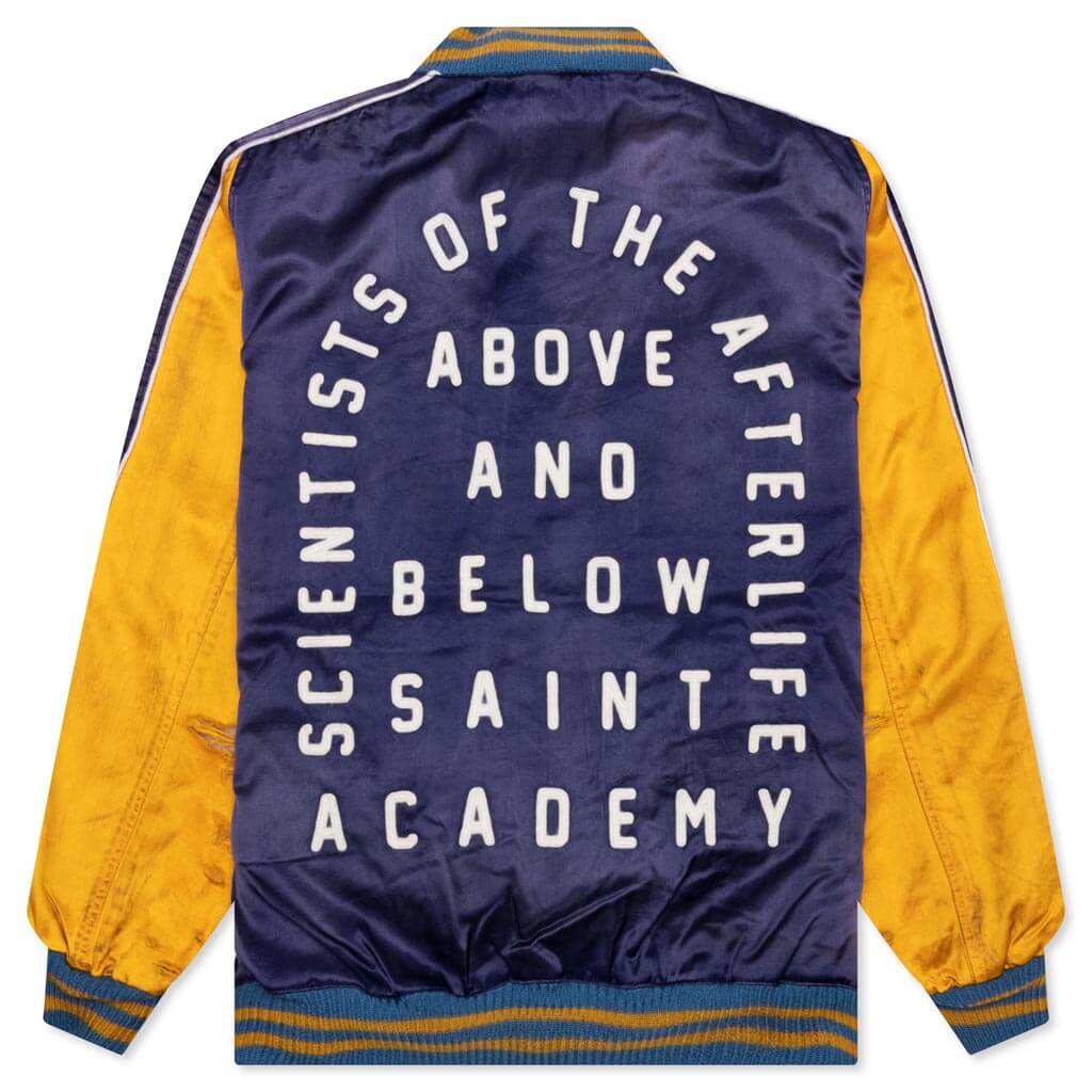 Saint Michael Stadium Jacket - Navy/Yellow