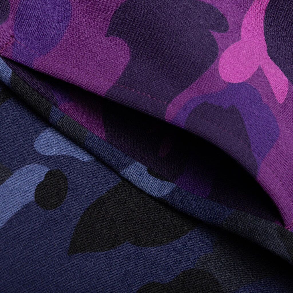 Crazy Camo Shark Sweat Shorts - Purple