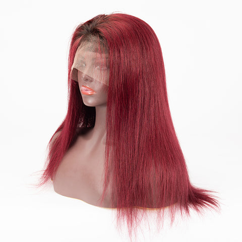 1b/99j Color Straight Hair Wig 13×6 Lace Front Wig