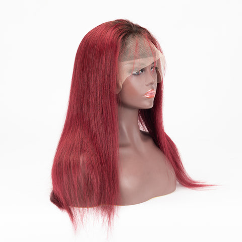 1b/99j Color Straight Hair Wig 13×6 Lace Front Wig