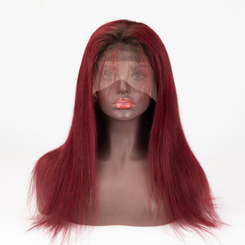 1b/99j Color Straight Hair Wig 13×6 Lace Front Wig
