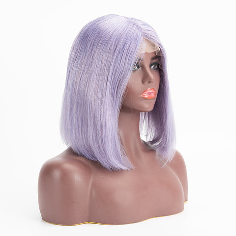T Lace Bob Straight Middle Part Purple