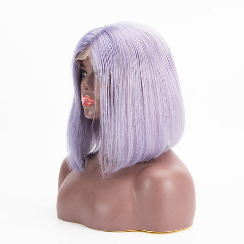 T Lace Bob Straight Middle Part Purple