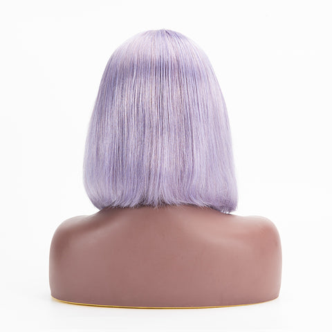 T Lace Bob Straight Middle Part Purple