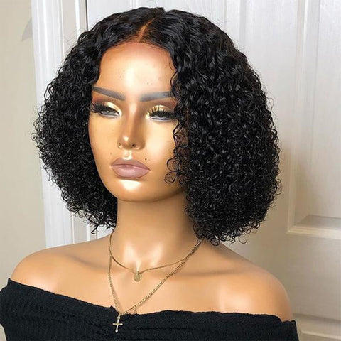 Kinky Curly 4×4 Lace Closure Short Wigs