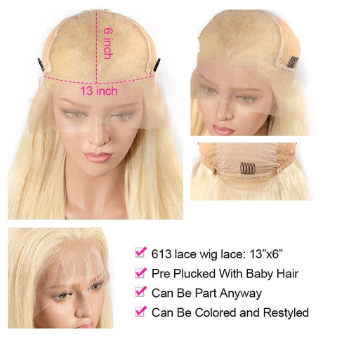 Transparent Lace Front Wigs 613 Blonde Body Wave Wigs