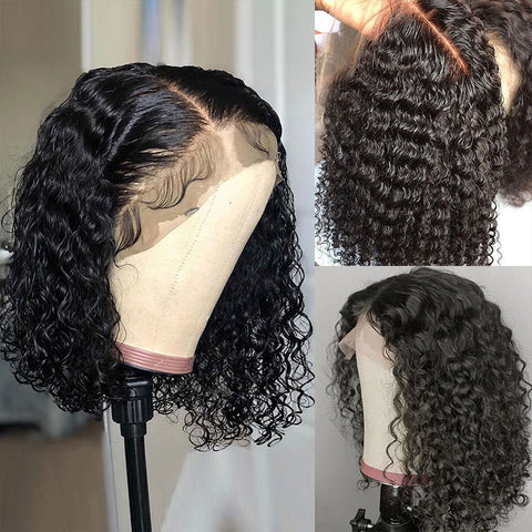 short bob wig deep wave 13X4