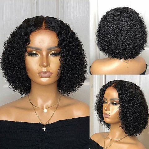 Kinky Curly 4×4 Lace Closure Short Wigs