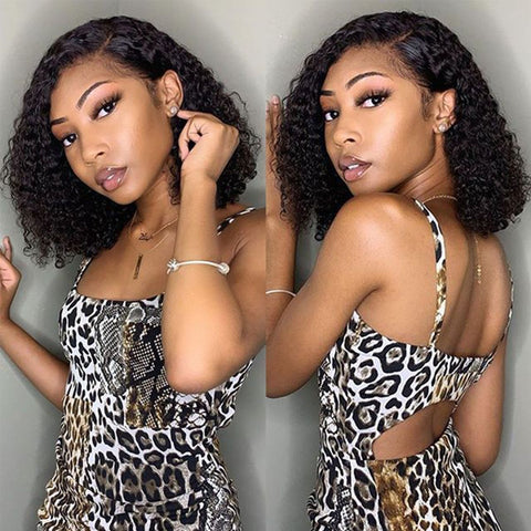 Kinky Curly 4×4 Lace Closure Short Wigs