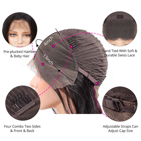 Body Wave Pre Plucked 13×4 Lace Front Wigs