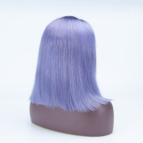 1B Lilac Color Bob Straight Hair Lace Frontal Wigs