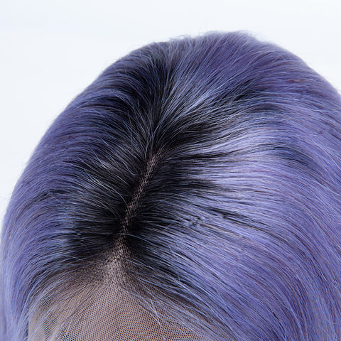 1B Lilac Color Bob Straight Hair Lace Frontal Wigs
