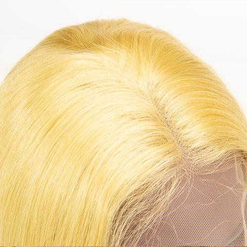 Lemon Green 13×4 Lace Front Wigs Short Hair