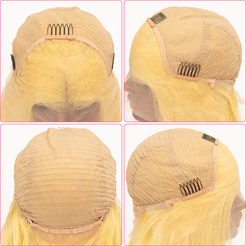 Lemon Green 13×4 Lace Front Wigs Short Hair