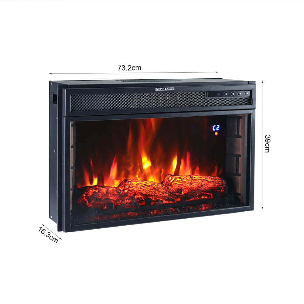 Inset Electric Fire Fireplace Living Room Wall Mounted Heater LED Flame w/Remote Wifi