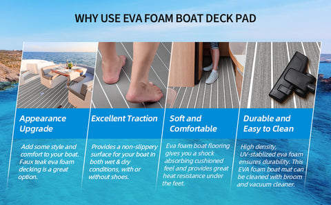 OCEANBROAD 3M Self-Adhesive EVA Foam Boat Flooring 96'' x 2.4